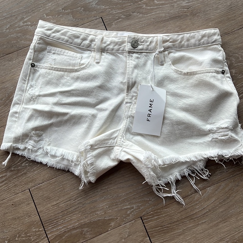 Frame Le Grand Garçon High Waist Cutoff Denim Shorts